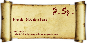 Hack Szabolcs névjegykártya